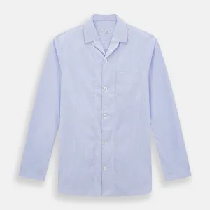 Pale Blue Hairline Stripe Pyjama Shirt