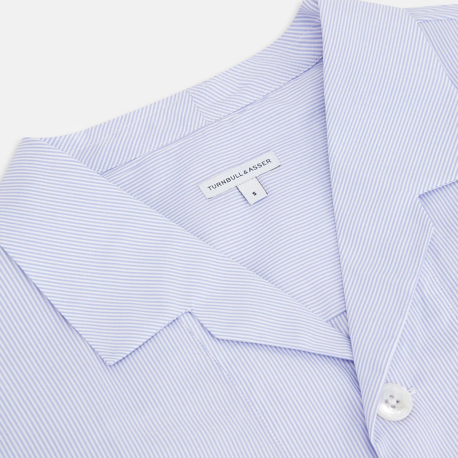Pale Blue Hairline Stripe Pyjama Shirt