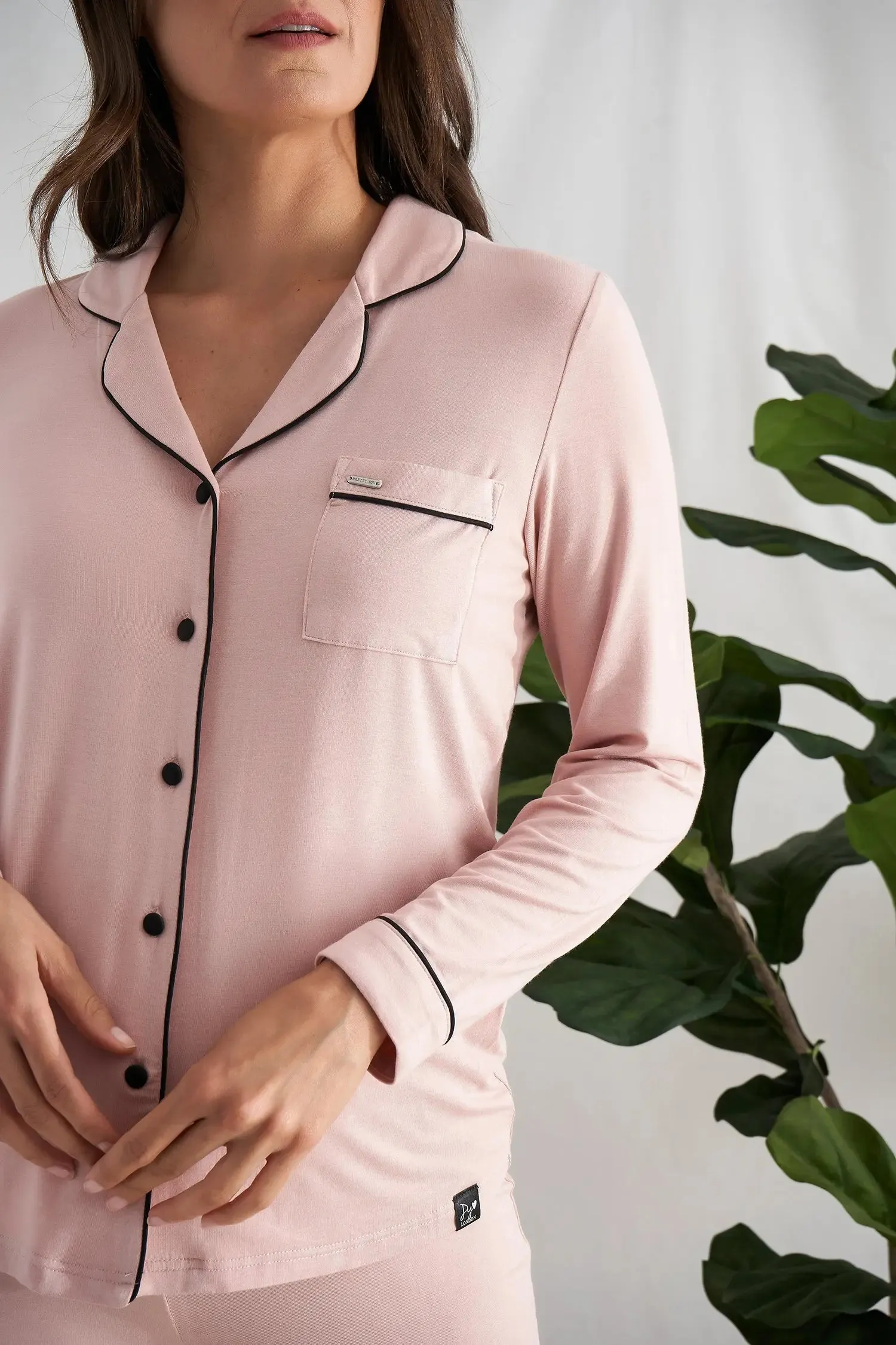 Pink Bamboo Pyjama Trouser Set