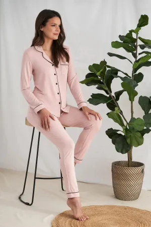 Pink Bamboo Pyjama Trouser Set