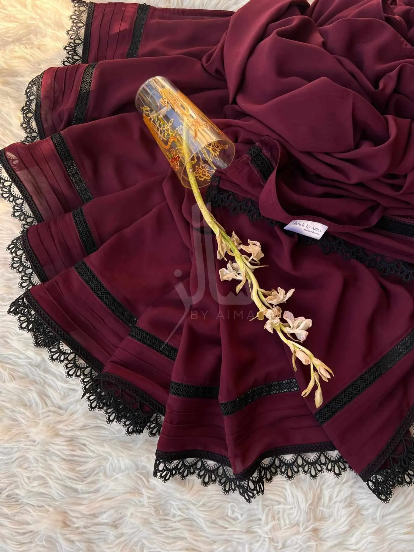 Premium Cut N Sew Lace Chiffon Chaddar