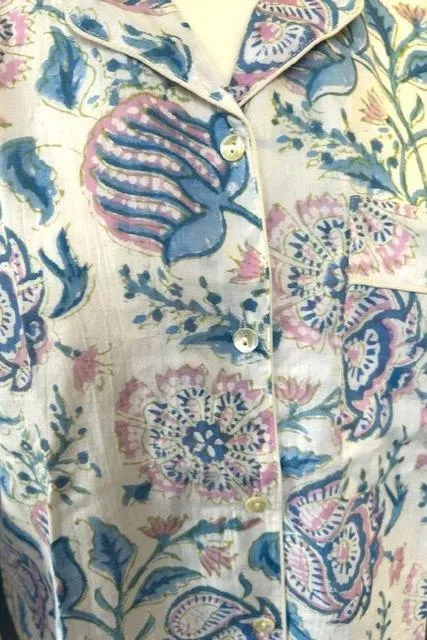 Pyjamas, cotton nightwear, floral print ladies Pyjamas, handmade cotton pyjamas with pockets