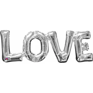 "Love" Silver Block Phrase Necklace Pkg