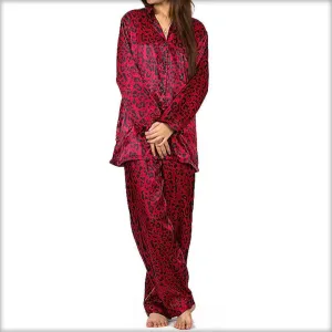 Red & Black Printed Pajama Set Nightwear