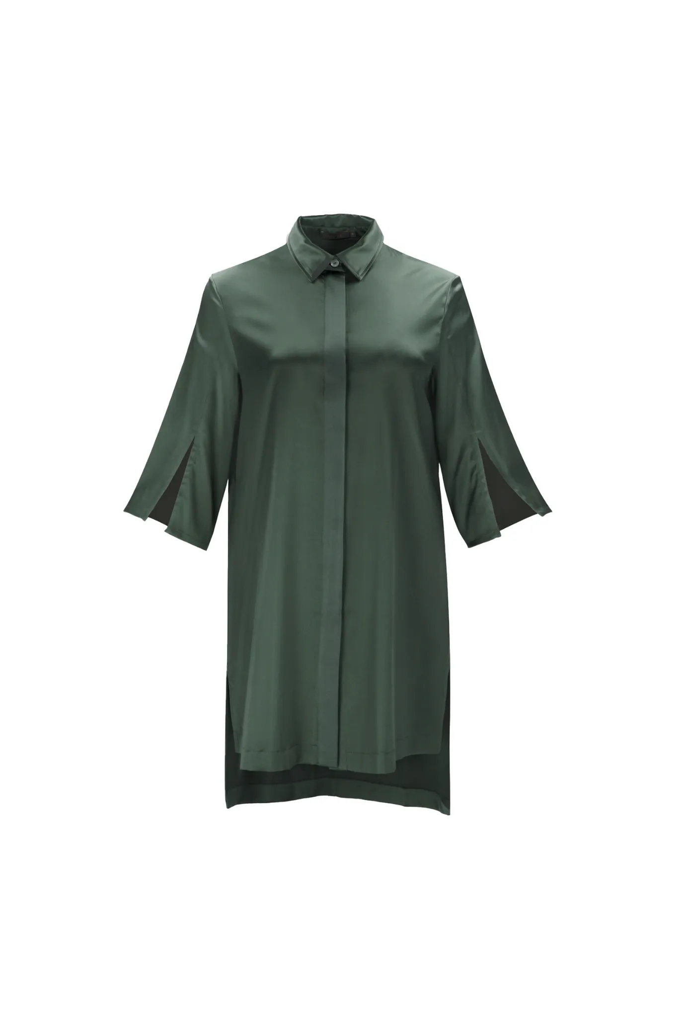 Silk Shirt 'Felicia' in Rich Green