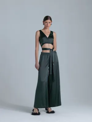 Sleeveless Silk Top 'Persephone' in Rich Green