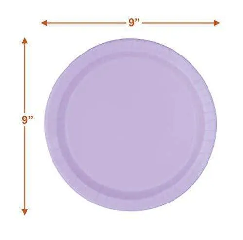 Solid Purple Paper Dinner Plates and Luncheon Napkins, Purple Party Supplies and Table Decorations (Serves 16)