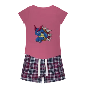 Squirtois Women's Sleepy Tee and Flannel Short