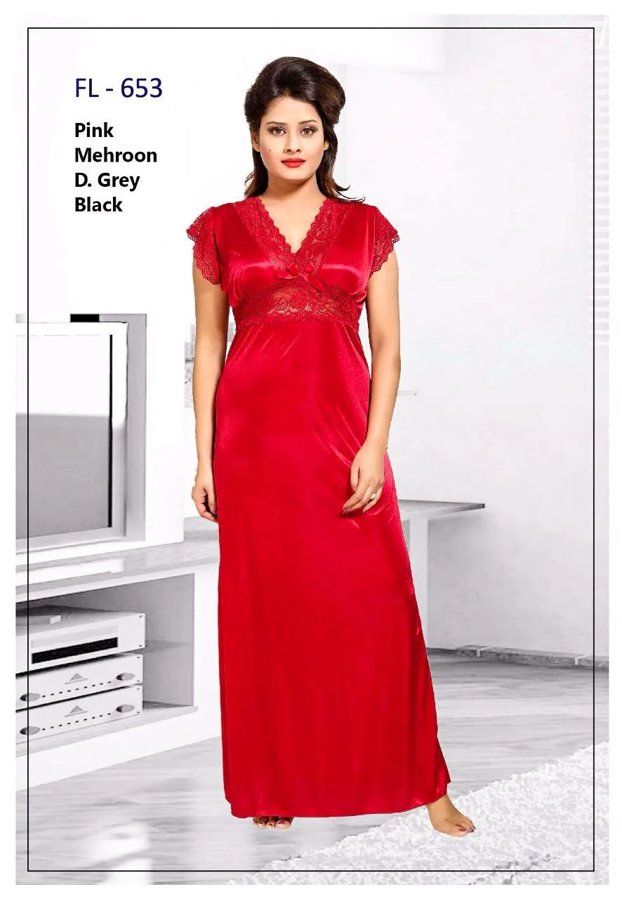 Stylish FL-653 - Flourish Exclusive Bridal Nighty Set Collection-OFF