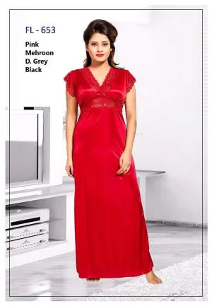 Stylish FL-653 - Flourish Exclusive Bridal Nighty Set Collection-OFF