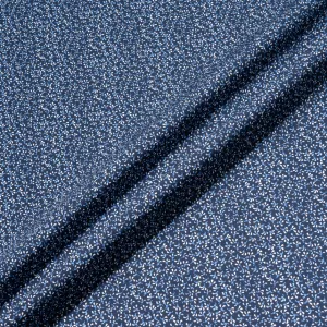 Tiny Floral Printed Blue Pure Cotton Shirting