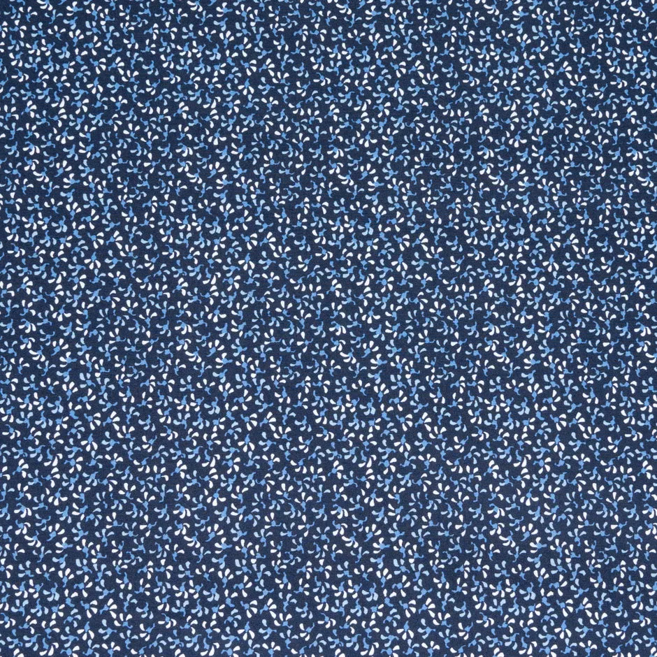 Tiny Floral Printed Blue Pure Cotton Shirting