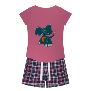 Tuskhann Women's Sleepy Tee and Flannel Short