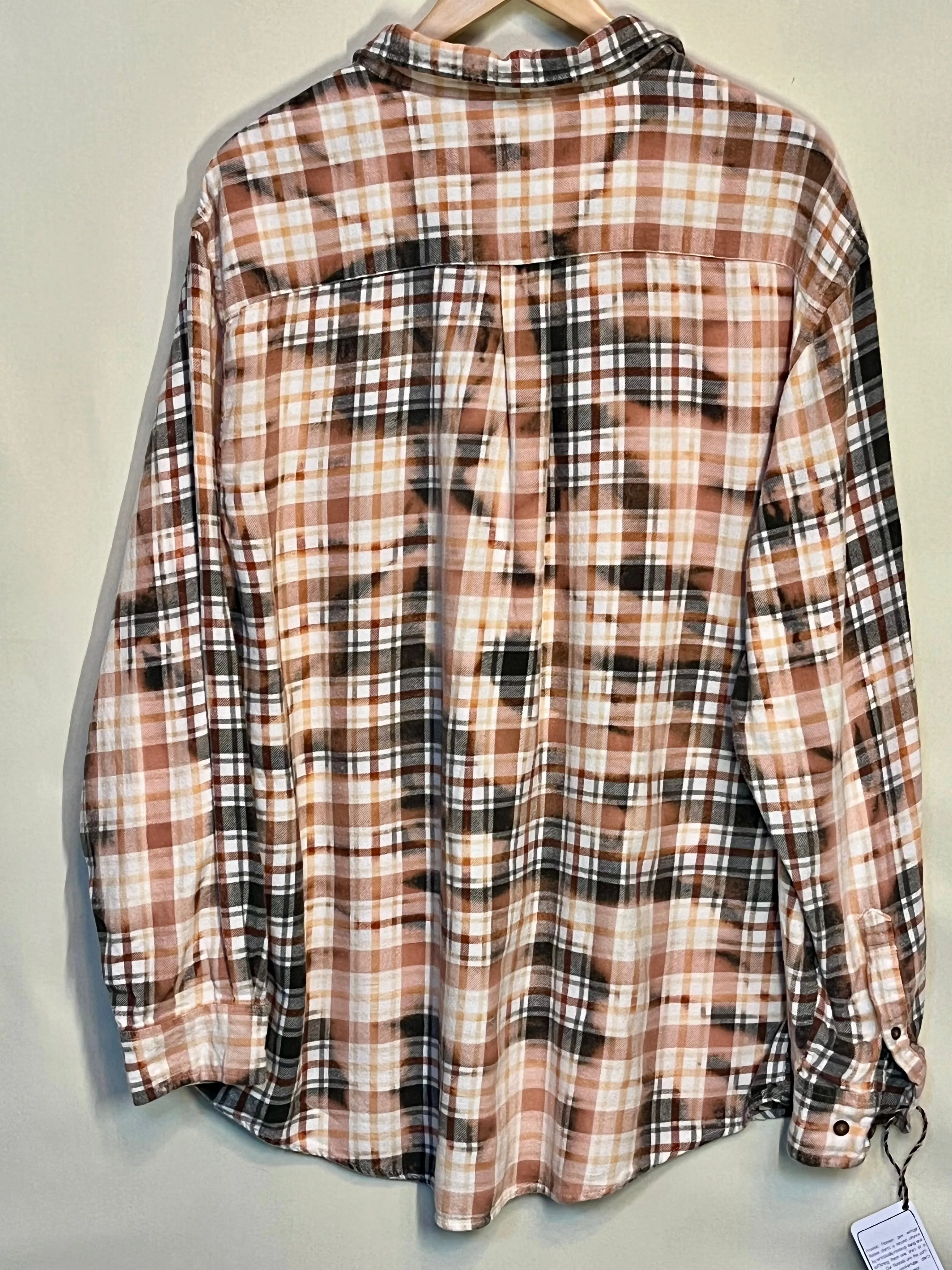 Vintage Olive, Rust and Peach Flannel Size XXL