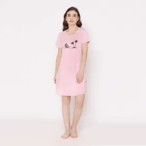 Women Cotton Sleepshirt - Royal pink