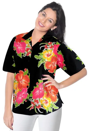 Women Shirt Top Hawaiian Beach Blouses Tank Casual Aloha Holiday Button Down