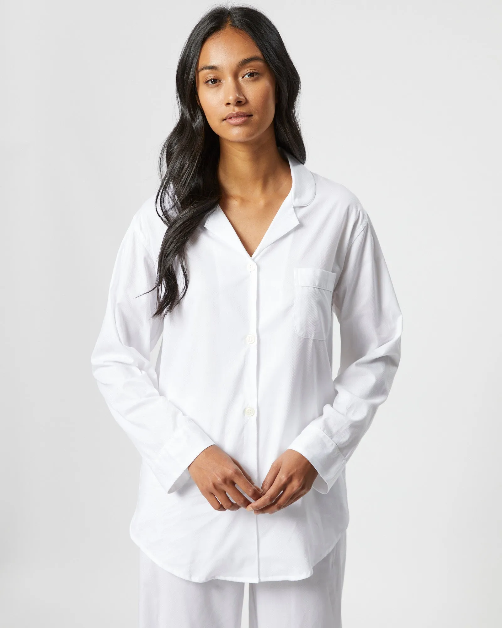 Women's Cotton Jacquard Pyjamas - White